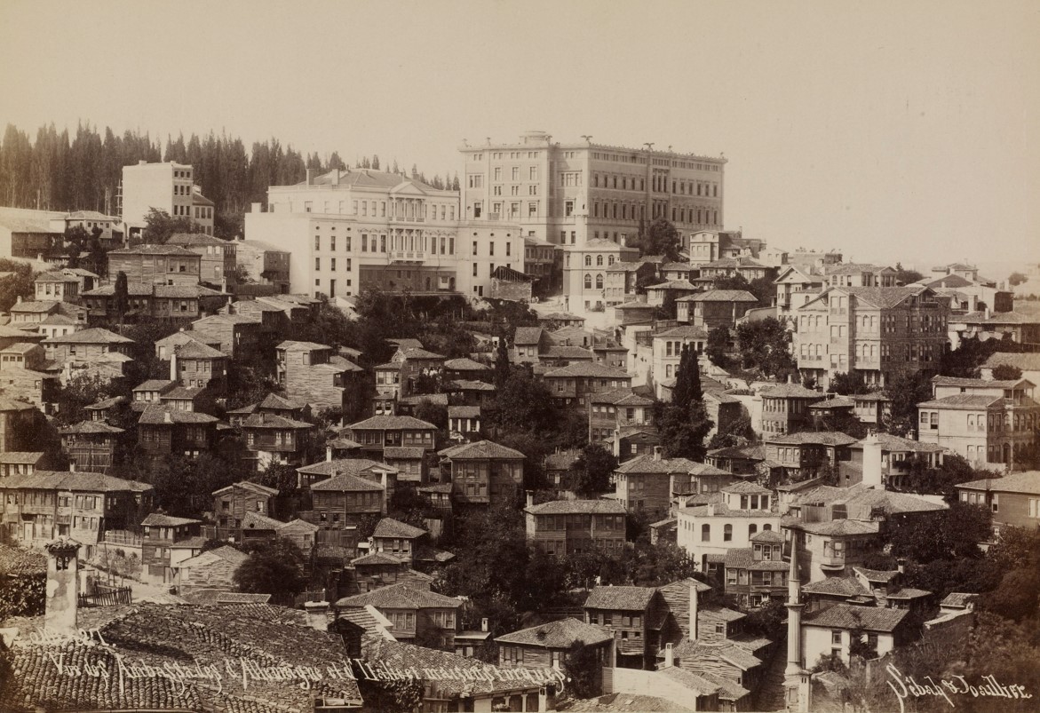 427.Vue des Ambassades d'Allemagne et d'Italie et maisons turques. 1890s.