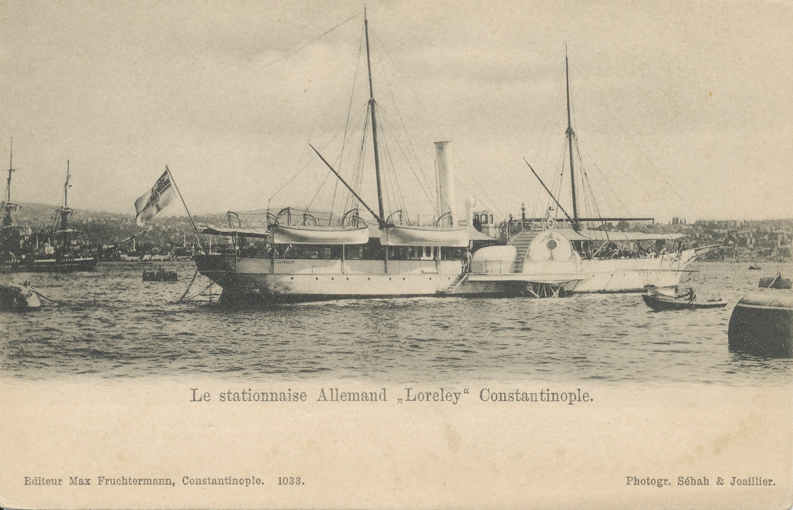 Le Stationnaire Allemand Loreley. Constantinople. 1890s.
